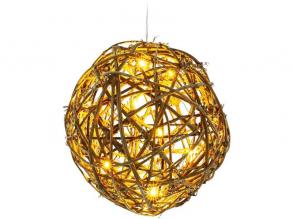 Retlux RXL 257 10 LED/2x AA/meleg fehér rattan labda karácsonyi gömbfüzér