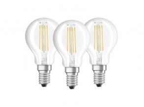 Osram Base átlátszó üveg búra/4W/470lm/4000K/E14 LED kisgömb izzó 3 db
