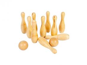 Bigjigs fa bowling szett, 12 darabos.