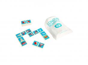 Bigjigs London-dominó játék fából, 28 darabos.