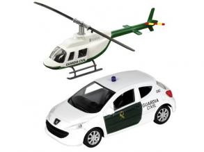 Guardia Civil Peugeot 308 és helikopter fém modell szett 1/43 - Mondo