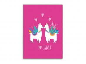 I love Lama pléd - 160 x 130 cm