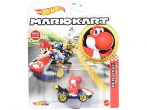 Hot Wheels - Mariokart: Red Yoshi kisautó 1/64 - Mattel