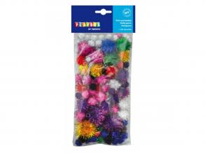 PlayBox: Csillogó pomponok 100db 10-35mm