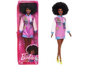 Barbie Fashionistas: Barátnő baba mintás kabátban ruhában - Mattel
