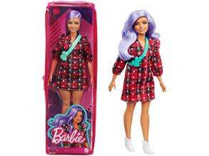 Barbie Fashionistas: Barátnő baba skótkockás ruhában - Mattel