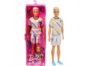 Barbie Fashionista fiú baba kockás felsőben - Mattel