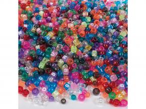 PlayBox: Színes fuzheto gyöngyszett henger alakú és kocka ABC 1000 db-os csomag