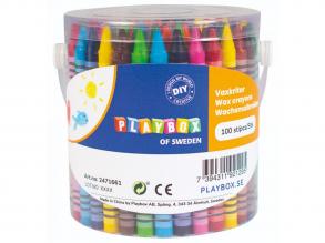 PlayBox: Színes 100 db-os zsírkréta szett dobozban