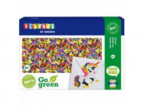 PlayBox: Go Green 5mm-es MIDI vasalható gyöngy szett négyzet alakú alaplappal 4000 db-os csomag