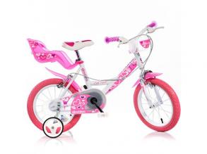 Little Heart rózsaszín-fehér kerékpár 16-os méretben