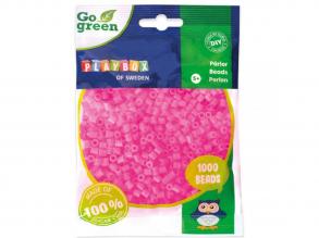 PlayBox: Go Green 5mm-es MIDI vasalható gyöngy 1000 db-os pink színben