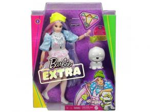 Barbie Extra: Baba csillogó ruhában, kiskedvenccel - Mattel