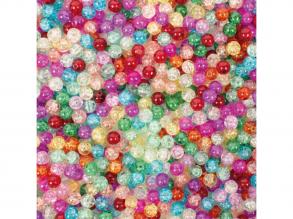 Playbox: Fűzhető repedezett hatású üveggyöngy készlet  O 8 mm, 250db-os csomag