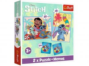 Disney Lilo&Stitch puzzle és memóriakártya 2 az 1-ben szett - Trefl