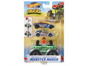 Hot Wheels Monster Trucks: Monster Maker Szörnyautó készítő szett zöld alvázzal 1/64 - Mattel