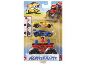 Hot Wheels Monster Trucks: Monster Maker Szörnyautó készítő szett piros alvázzal 1/64 - Mattel