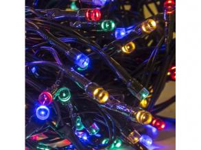 Led fényfüzér , kültéri , napelemes , 100 LED , színes , IP44