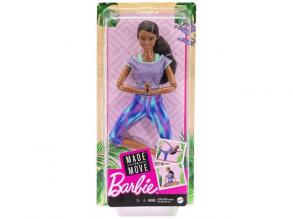 Barbie: Hajlékony jógababa barna hajjal kék nadrágban - Mattel