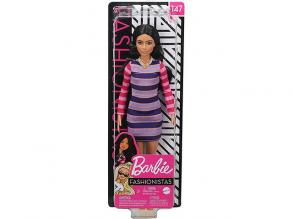 Barbie Fashionista baba csíkos ruhában - Mattel