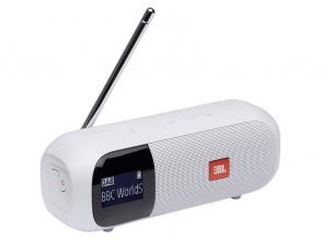 JBL Tuner2 fehér hordozható Bluetooth FM/DAB rádiós hangszóró