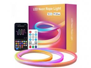 NEON LED fénycső , flexibilis , RGB + IC (digitális) , 5M , 24V , Wi-Fi & Bluetooth , IP65 , LEDISSIMO AMBIENT LIGHT