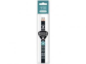 Ars Una: Háromszögletű csíkos 2B grafitceruza csomag 2db-os