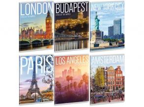 Ars Una Cities of the World A4 extra kapcsos vonalas füzet