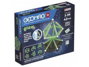 Geomag Glow foszforeszkáló 42db-os mágneses építőjáték szett