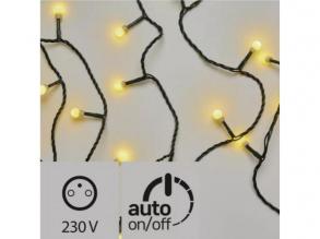 Led fényfüzér , beltéri/kültéri , cherry , 300 LED , 30 m , meleg fehér , időzítős , IP44