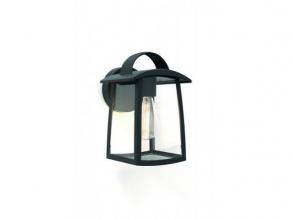 LED lámpatest , oldalfali , 26 cm , E27 foglalat , matt fekete , átlátszó üveg, kültéri , IP44 , LUTEC , KELSEY