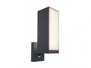 LED lámpatest , oldalfali , 2 irányú , 13W , meleg fehér , szürke , kültéri , mozgásérzékelős, IP54 , LUTEC , CUBA