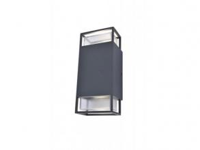 LED lámpatest , oldalfali , 2 irányú , GU10 foglalat , sötétszürke , kültéri , IP54 , LUTEC , RIDGE