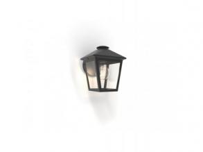 LED lámpatest , oldalfali , E27 foglalat , matt fekete , kültéri , IP44 , LUTEC , ZAGO