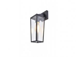 LED lámpatest , oldalfali , E27 foglalat , matt fekete , kültéri , IP44 , LUTEC , PINE