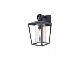 LED lámpatest , oldalfali , E27 foglalat , matt fekete , kültéri , IP44 , LUTEC , WEST