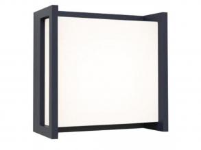 LED lámpatest , oldalfali , 9.5W , természetes fehér , sötétszürke , kültéri , IP54 , LUTEC , QUBO