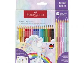 Faber-Castell: 24db-os GRIP színesceruza szett 6db pasztell színnel