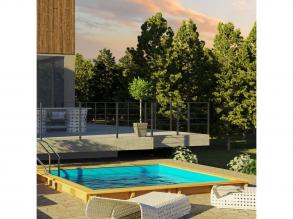 PONTAQUA TIMBER négyzet alakú fa medence 3,05 × 3,05 × 1,19 m