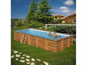 PONTAQUA TIMBER négyzet alakú fa medence 10,10 × 4,18 × 1,46 m