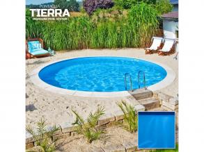 TIERRA BLUE POOL süllyesztett kör medence 5,0 × 1,5 m kék színű fóliával