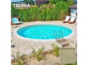 TIERRA SAND POOL süllyesztett kör medence 5,0 × 1,5 m homok színű fóliával