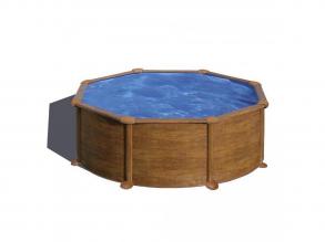 PONTAQUA KIT WOOD kerek fémfalas családi medence szett 3,5 x 1,2 m