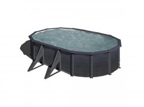 PONTAQUA KIT GRAPHITE fémfalas családi medence szett 6,1 x 3,75 x 1,2 m