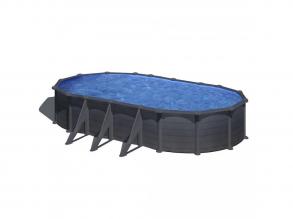 PONTAQUA KIT GRAPHITE fémfalas családi medence szett 7,3 x 3,75 x1,2 m