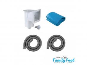 Pontaqua Family Pool ovális 4,9x3,6x1,2 antracit, 0,4mm PVC fólia, 2 gégecső, szkimmerrel, befúvóval