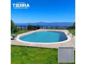 TIERRA CLOUD POOL süllyesztett ovális medence 8,0 x 4,0 x 1,5 m, szürke színű fóliával