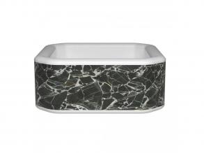 Avenli Oslo fekete márvány mintás felfújható jakuzzi, 170 × 170 × 70 cm, 760 l