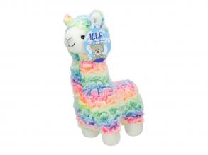 Plüss alpaka szivárvány színekben  28 cm