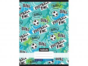 Nebulo: Tűzött kockás Football time feliratos füzet 87-32 A/4